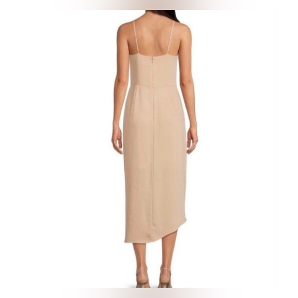 Spaghetti Strap Asymmetrical V-Neck Sleeveless Ruffle Midi Dress - Picture 2 of 4